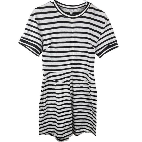 Derek Lam 10 Crosby Black and White Striped Cotton Casual Dress EUC Sz Small - Picture 1 of 9
